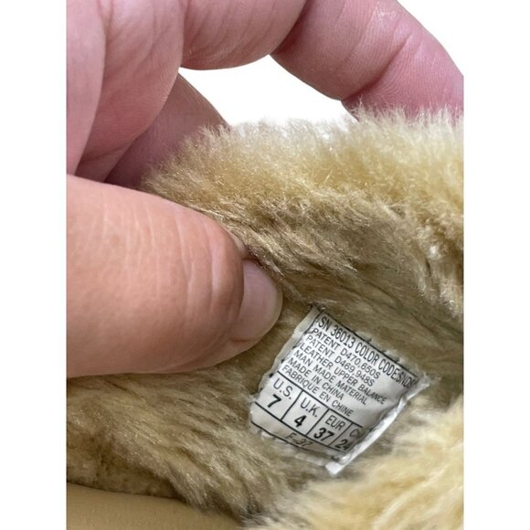 Skechers Spirals II Leather Mules Clogs Slip-On Shoes Faux Fur+Wood Sand Women 7 - Picture 6 of 7